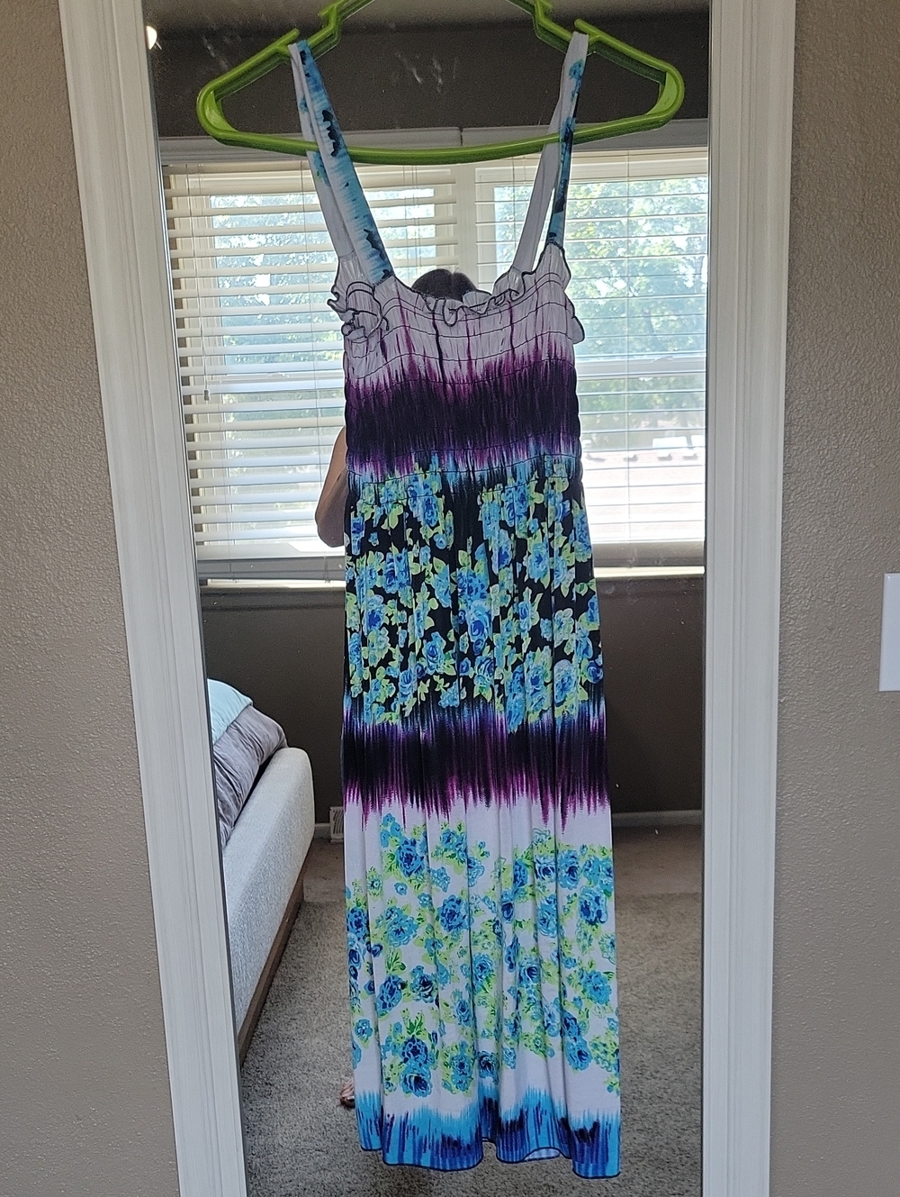 Floral Ombre Maxi Dress in Blue and Purple